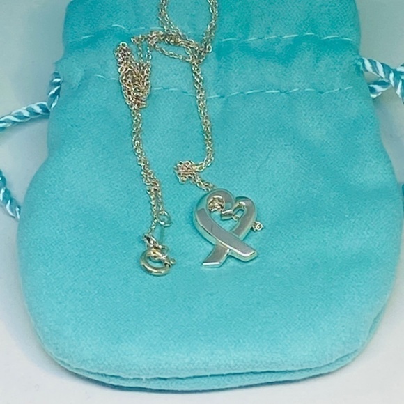 Authentic Tiffany & Co loving heart Picasso .925 sterling silver 16”  box nice - Picture 4 of 8